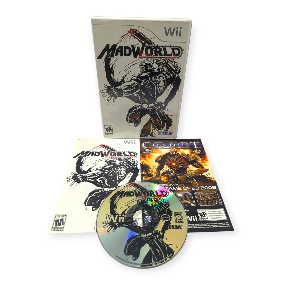MadWorld Nintendo Wii SEGA PlatinumGames Action Game CIB Complete White Case